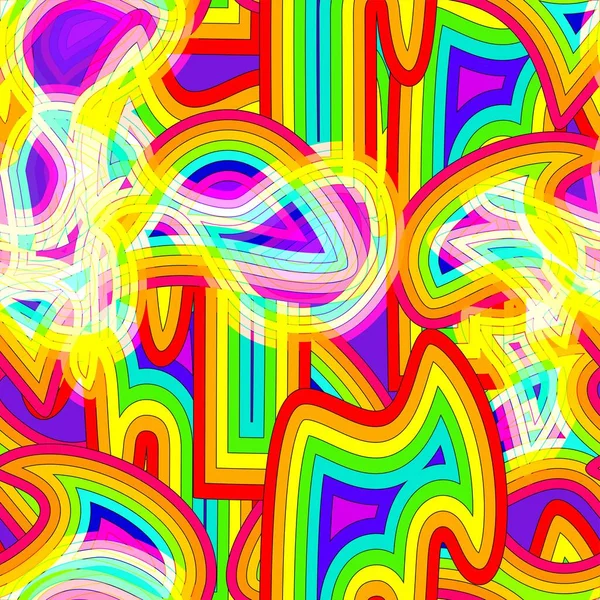 Rainbow Opt Art Hintergrund Nahtloses Vektormuster Lgbt Farben Abstraktes Geometrisches — Stockvektor