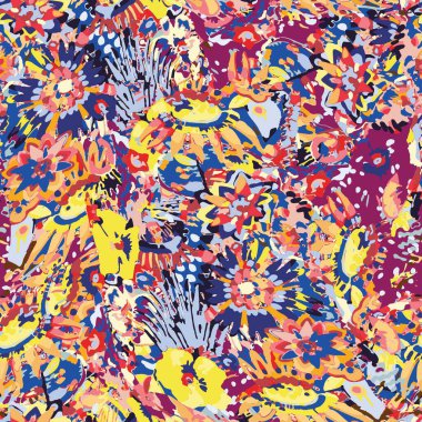 Hawaii Tropikal çiçek desenli dikişsiz arka plan