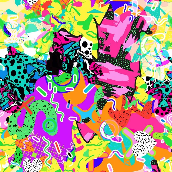 Karalama geometrik arkaplan için soyut renkli çizgi film dokusu. Broşür kapağı tasarımı için vektör eğilimi şekli. Erkek ve kız çocukları için kıyafet yazdırma eğiliminin vektör şekli.