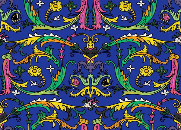 Nahtloses Muster Persischer Ornamente Vorlage Für Tapeten Textilien Schals Teppiche — Stockvektor