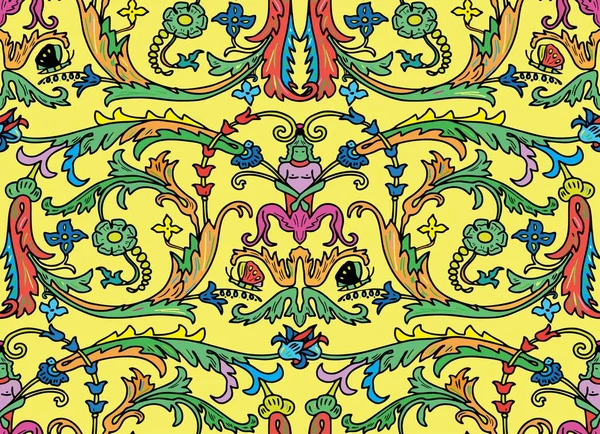 Nahtloses Muster Persischer Ornamente Vorlage Für Tapeten Textilien Schals Teppiche — Stockvektor