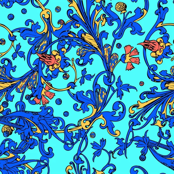 Patrón Sin Costura Mandala Floral Étnica Fondo Colorido Del Mosaico — Vector de stock