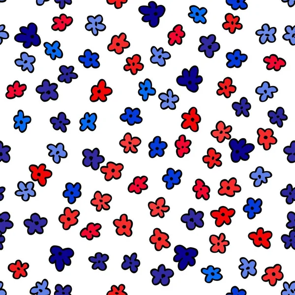Modèle Mignon Dans Une Petite Fleur Petites Fleurs Congé Dessin — Image vectorielle
