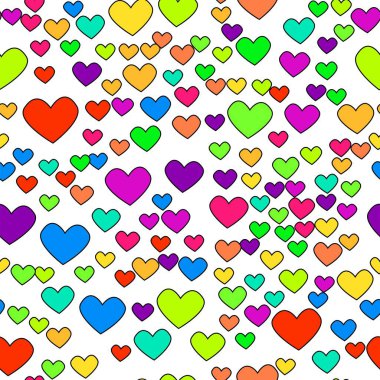 Beyaz üzerinde sevgililer günü kalpleri olan kusursuz bir model.