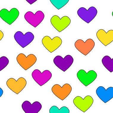 Beyaz üzerinde sevgililer günü kalpleri olan kusursuz bir model.