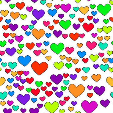 Beyaz üzerinde sevgililer günü kalpleri olan kusursuz bir model.