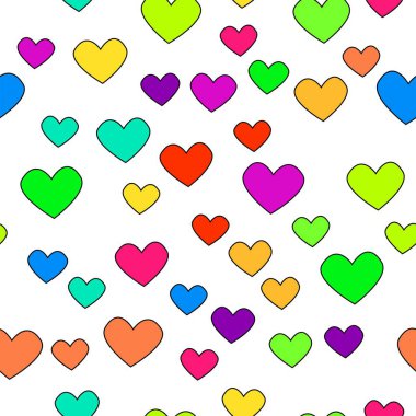 Beyaz üzerinde sevgililer günü kalpleri olan kusursuz bir model.