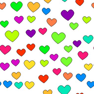 Beyaz üzerinde sevgililer günü kalpleri olan kusursuz bir model.