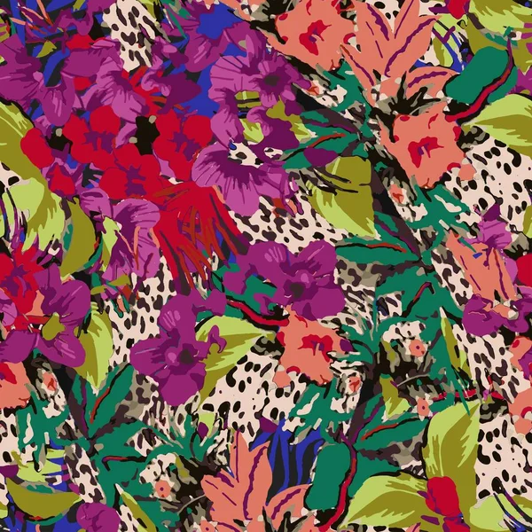 Hayvan derisi, leopar, yılan, zebra, kaplan safarisi afrika moda, kumaş ve beyaz arka plandaki tüm izleri karıştırın.