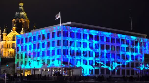 Festival de la Luz. Show de luces en las calles de la ciudad . — Vídeo de stock