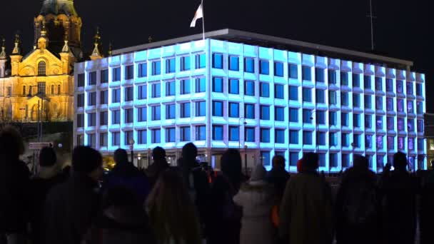 Festival van lichten. Lichtshow op straat. — Stockvideo