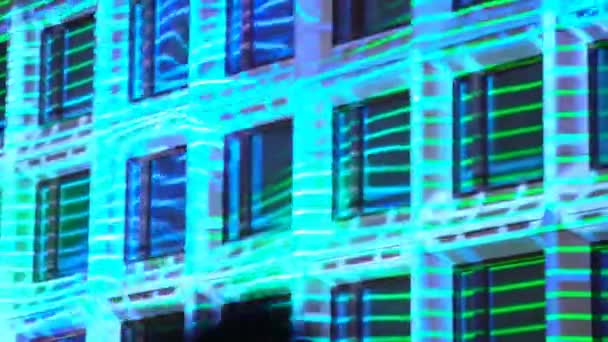 Festival of Lights. Light Show on City Streets. — Stock Video