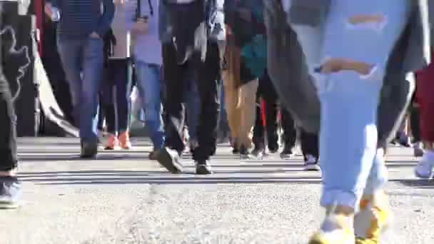 Beaucoup de gens dans les rues d'une grande ville aux heures de pointe. Délai imparti . — Video