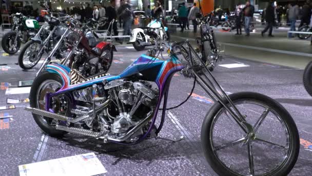 Vintage afgestemd Harley Davidson Shovelhead, 1979. — Stockvideo