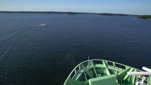 Large marine ferry sailing in the Baltic sea. Time Lapse. — Stock Video