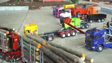 Uzaktan kumanda araçlar modeller Rc güç kamyon Fuarı'nda eylem çok.