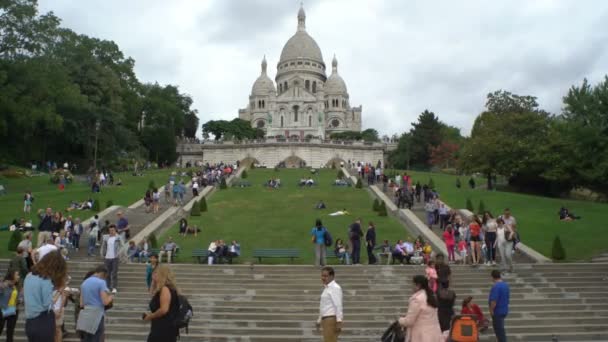 Сакре Кер на Монмартрі пагорбі, Париж. Франція. — стокове відео