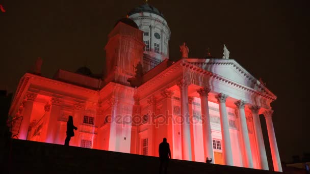 Lucerna park - stovky jedinečných lucerny během veřejné Festival světla Lux Helsinky — Stock video