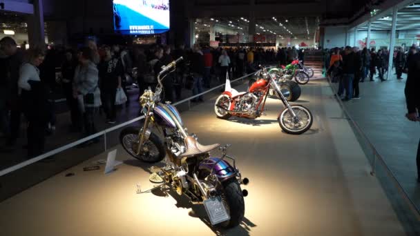 Motos de tuning exclusivas Vintage . — Vídeo de stock