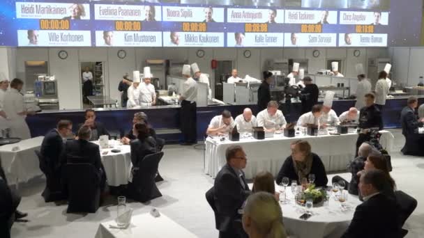 Wedstrijd Chef of the Year in Helsinki. — Stockvideo