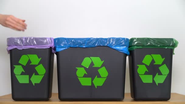 Répartition des déchets à recycler à domicile . — Video