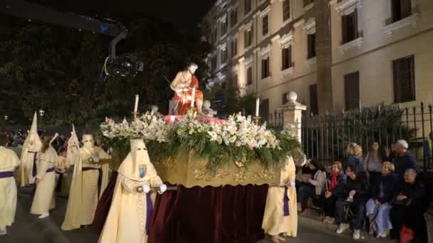 Katolicki Tydzień Wielkanocny Parada w Hiszpanii — Wideo stockowe