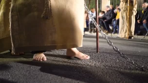 Semana Santa Católica Desfile en España — Vídeo de stock