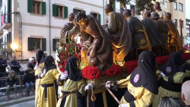 Katolické velikonoční týden průvod ve Španělsku — Stock video