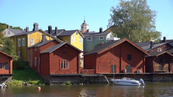 Gamla stan i Borgå, finland. — Stockvideo