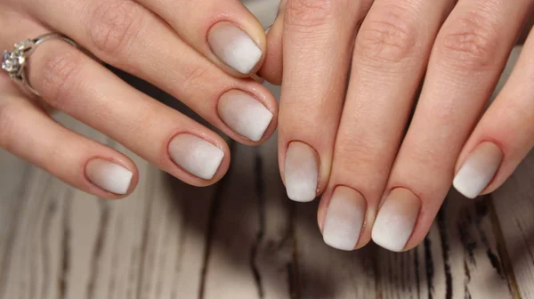 Awesome nails and beautiful clean manicure. — Stock Photo, Image