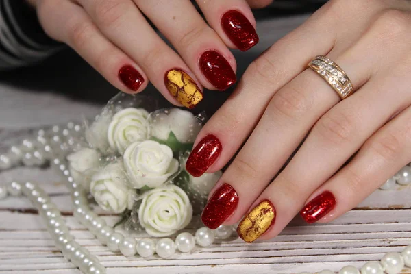 Bella manicure di design — Foto Stock