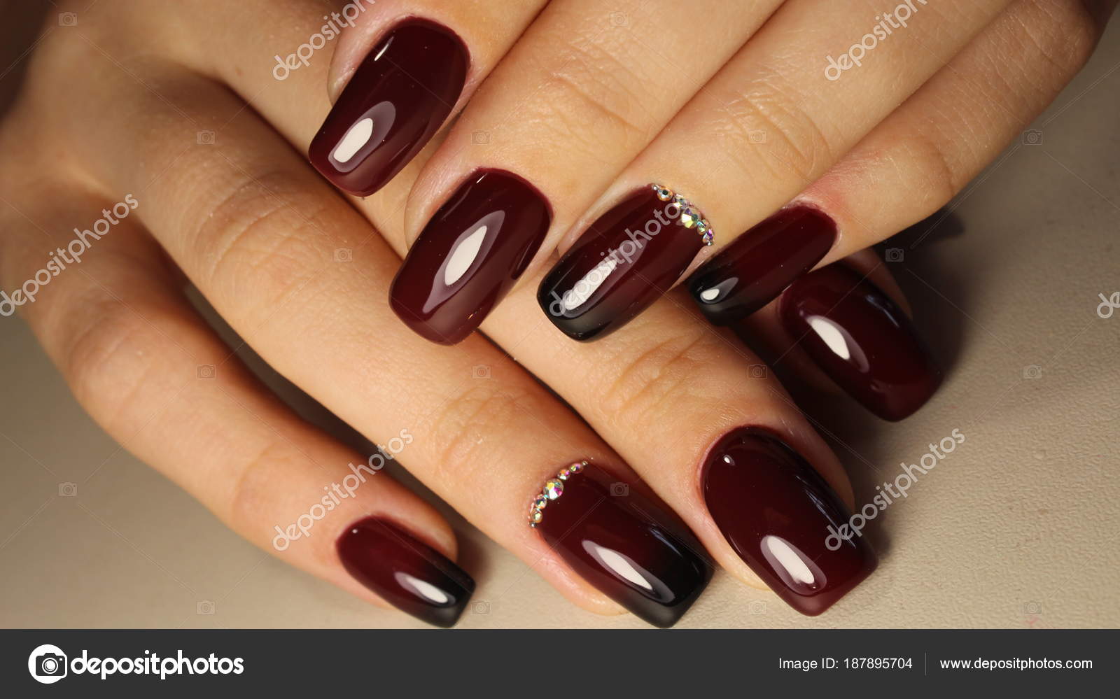 Dark Red Nails Royalty-Free Images, Stock Photos & Pictures | Shutterstock