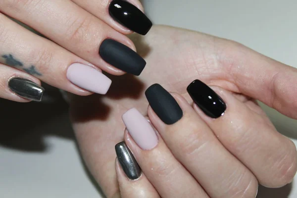 Awesome nails and beautiful clean manicure. — Stock Photo, Image