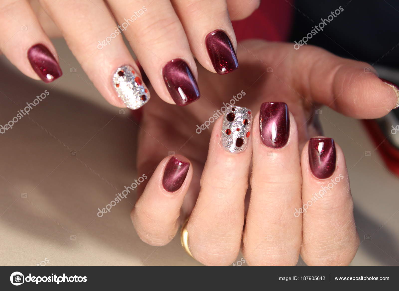 Color Cat S Eye Manicure Stock Photo C Smirmaxstock