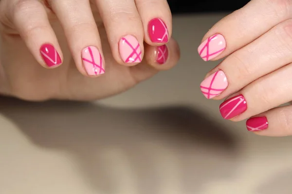 Manikúra nails růžový — Stock fotografie