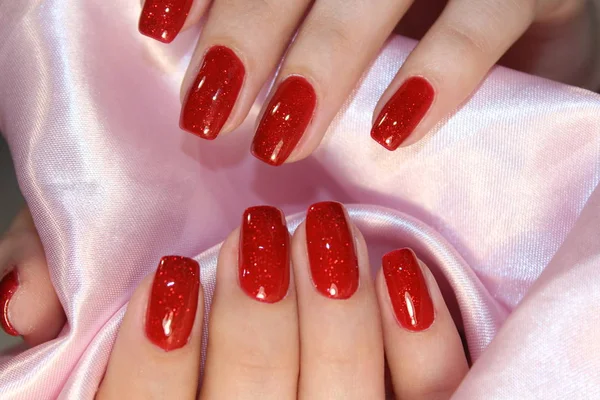 Sexy czerwone manicure. — Zdjęcie stockowe