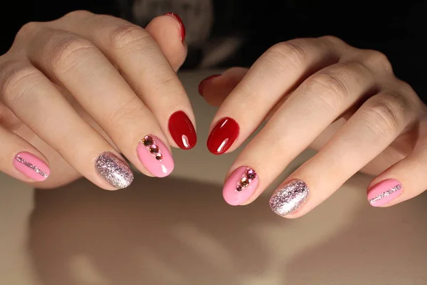 Mooie Nail Art Manicure — Stockfoto