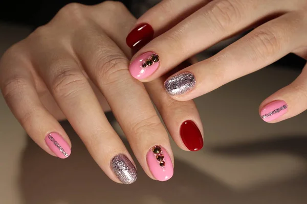 Moda paznokci manicure projektu — Zdjęcie stockowe