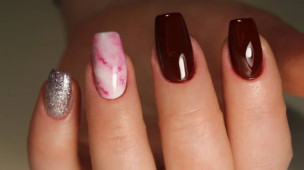 Kerstmis nagel kunst manicure — Stockfoto