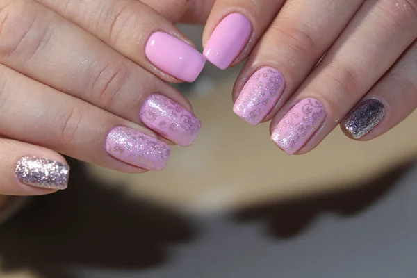 Mooie Nail Art Manicure — Stockfoto