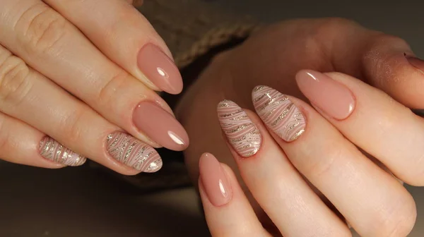 Mooie Nail Art Manicure — Stockfoto