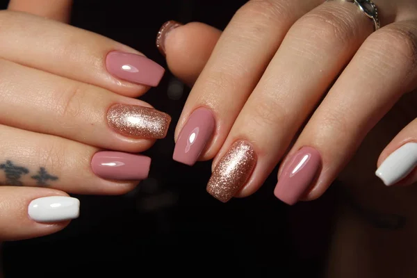 Moda paznokci manicure projektu — Zdjęcie stockowe