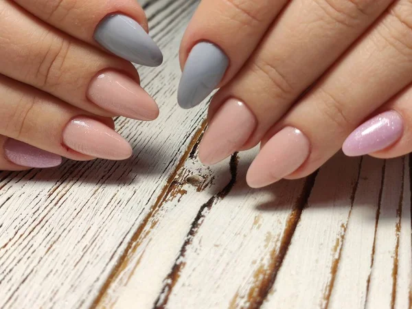 Hands Care. Design Hand With Pastel Nails — 스톡 사진