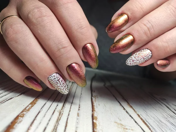 Moda manicure design na piękne tekstury — Zdjęcie stockowe