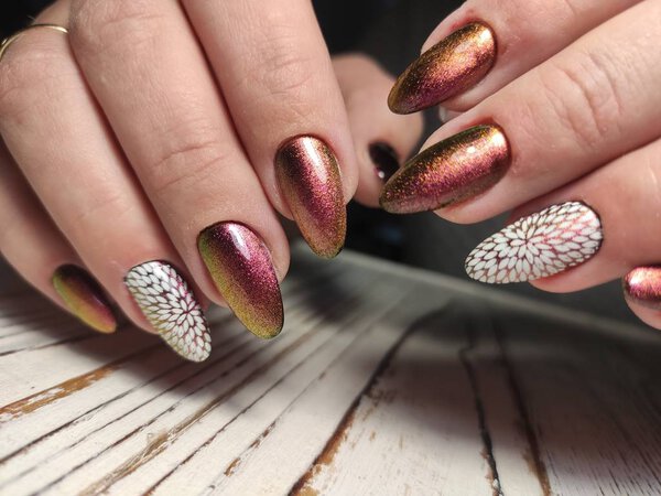 Manicured nails Nail Polish art design. Best