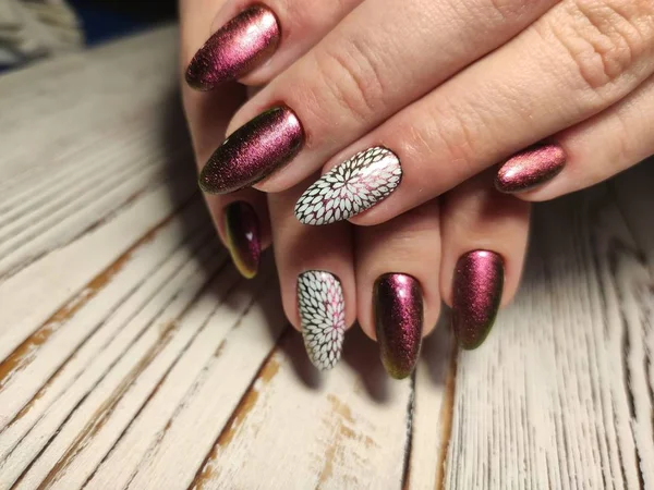 Moda manicure design na piękne tekstury — Zdjęcie stockowe