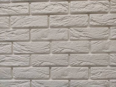 Beyaz Rustik doku. Retro Beyazlatılmış Eski Tuğla Duvar Yüzeyi.