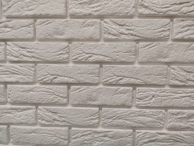 Beyaz Rustik doku. Retro Beyazlatılmış Eski Tuğla Duvar Yüzeyi.