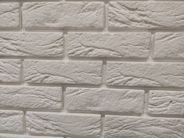Beyaz Rustik doku. Retro Beyazlatılmış Eski Tuğla Duvar Yüzeyi.