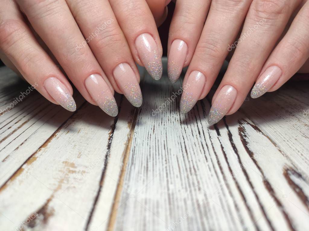The beauty of the natural nails. Perfect manicure.